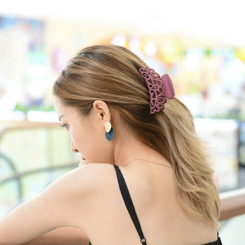 Pinza exfoliante grande para mujeres talla hueca pinza de cangrejo peinado agarre pasador Foto 3 de 4