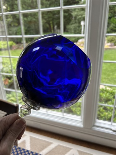 UNION STREET GLASS SIENNA COBALT Burgundy Wine Glass 2006 SIGNED - Picture 7 of 8