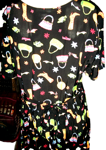 VTG Y2K Coldwater Creek Maxi Dress WHIMSY SHOPPING Print COTTAGE NORM CORE SZM - Picture 3 of 17