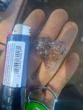 flint knapped glass heart