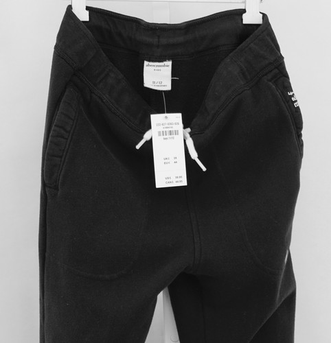 NWT Abercrombie Ftch Kids Boys Sweatpants Joggers Black Size 11/12 R - Picture 3 of 4