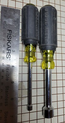 Klein Tools Nut Driver Lot Of 2, 1/2" and 3/16" Cushion Grip Vg Pre ...