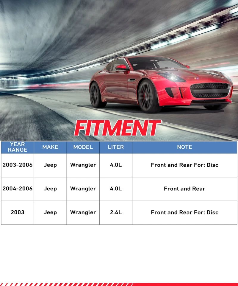 Set of 4 Brake Calipers for Jeep Wrangler 4.0L 2003 2004 2005 2006 Front & Rear - Изображение 3 из 4