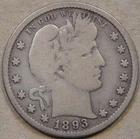 1893-S Barber Quarter 25c VG+ as Pictured L3-2