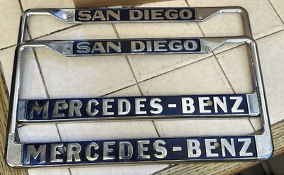 NOS San Diego Mercedes Benz License Frames 280SL  560SL 300SL Pagoda 60 s 70 s