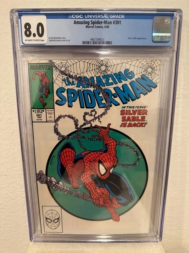 Amazing Spider-Man #301 CGC VF+ 8.5 Classic McFarlane Original Costume Cover!