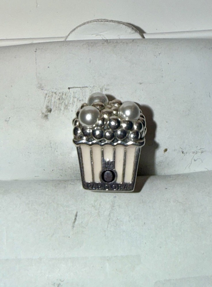 PANDORA Solid Sterling Silver Delicious Popcorn P… - image 1