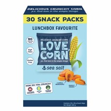 Love Corn Crunchy Corn Snack With Sea Salt Vegan 600g Pack Lunchbox Bags 30× 20g