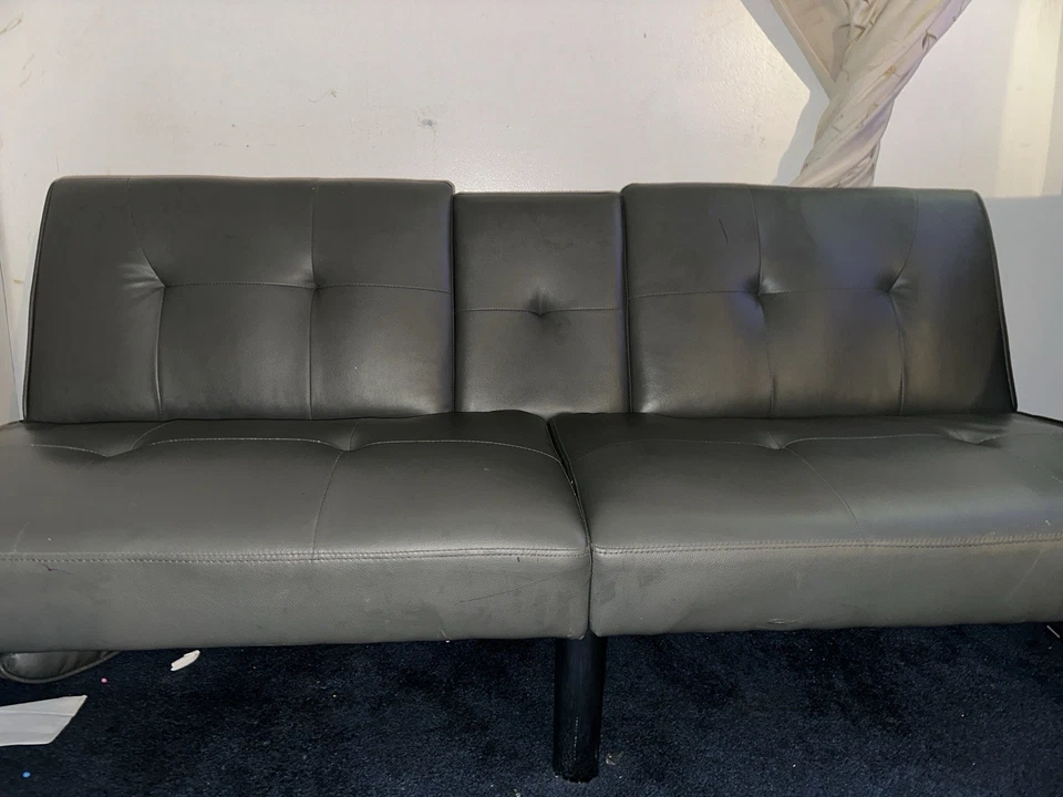 Sofá cama convertible moderno imitación cuero juego de 2 muy buena calidad Foto 2 de 4