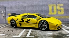 Custom Yellow Lamborghini Diablo Sv  Chrome Real Riders  Hot Wheels Premium