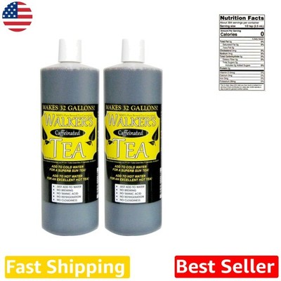 Unflavored Black Tea Concentrate 2x 1oz Bottles - Makes 64 Gallons! Caffeine