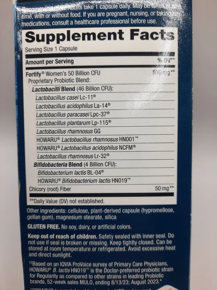 Nature's Way Mujer Xtra Strength Fortify Probiótico Salud Vaginal E: 8/26 30ct Foto 3 de 4