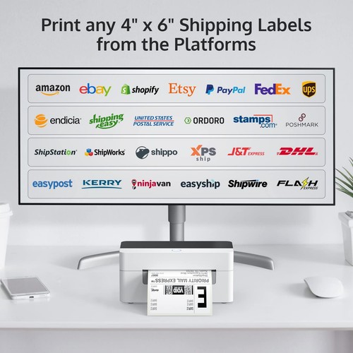 OFFNOVA Shipping Label Printer, USB 4x6 Label Printer for Shipping Packages, ... - Picture 3 of 7
