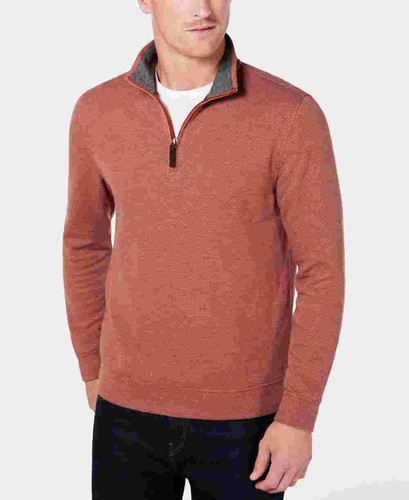 Tasso Elba Men's Check Sweater Orange Size Small - Picture 1 of 3