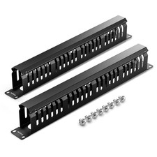 1U Server Rack Cable Management 24-Slot, 19" Carbon Steel Horizontal Network ...