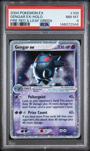 2004 POKEMON EX FIRE RED & LEAF GREEN #108 GENGAR EX-HOLO PSA 8