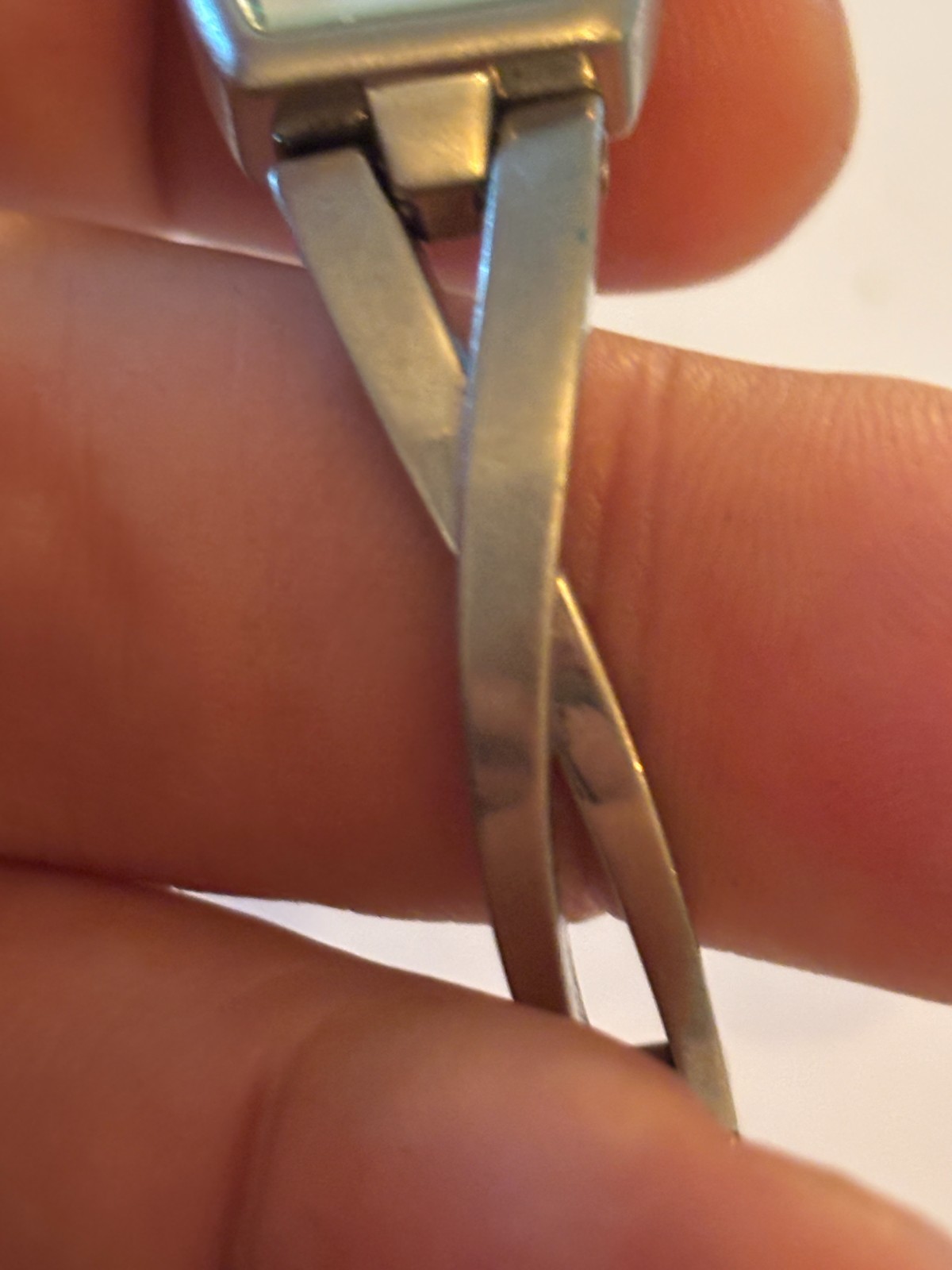 DKNY - Silver rectangular half bangle watch - unt… - image 5