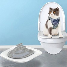 Sleek Foldable Cat Litter Box Modern Enclosed Toilet With Potty Training Seat