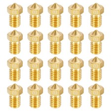 20pcs 3D Printer Nozzle Brass 0.1mm Extruder Print Head for 1.75mm M6 Printer