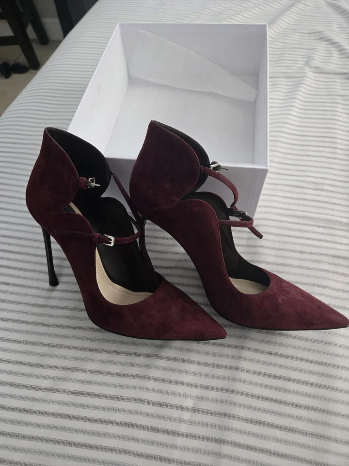 Zapatos CHRISTIAN DIOR Pétalo en Gamuza Burdeos Talla US 9.5 EUR 40 Foto 2 de 4