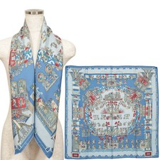 HERMES Carre 90 "ASTRES et SOLEILS" 100 Silk Scarf Vintage Rare Cleaned