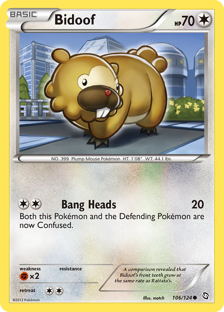 Bidoof (106/124) [Black &amp; White: Dragons Exalted] Lightly Played Reverse Ho