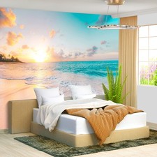 Fightal - Beach Mural Ocean Backgrounds Coastal Beachy Wallpaper Extra Large ...