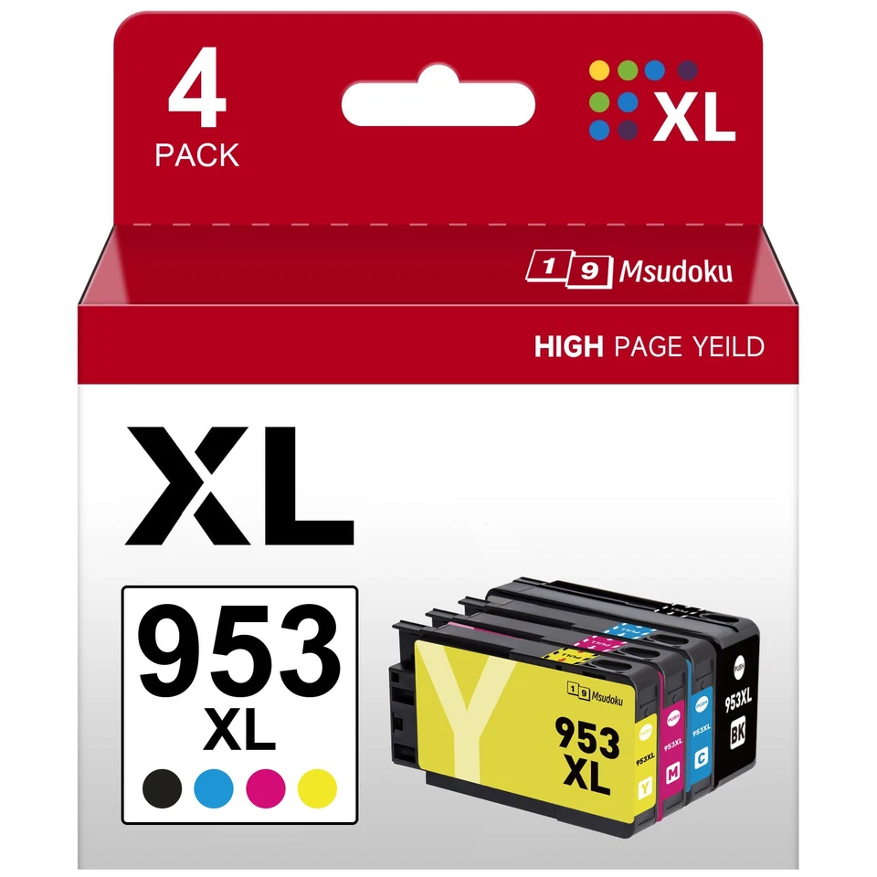 4 Druckerpatronen für HP 953 XL OfficeJet Pro 7720 7730 7740 8210 8710 8715 8720