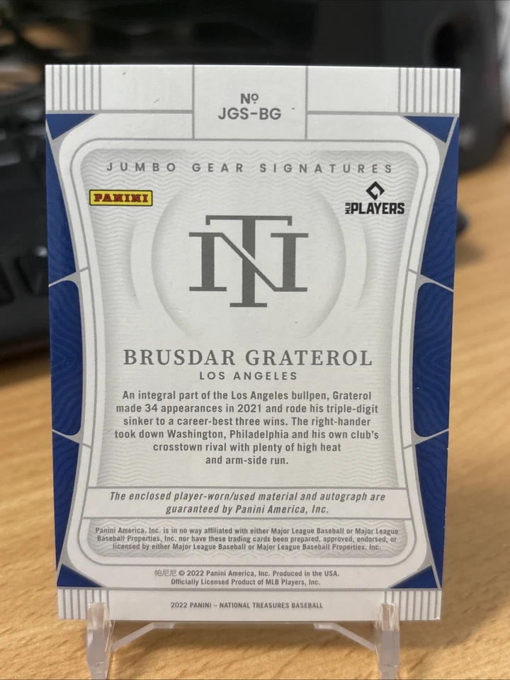 2022 Panini National Treasures Brusdar Graterol RC Rookie RPA Auto /10 - Image 2 of 2