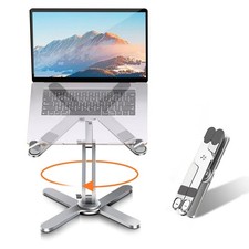 Laptop Stand with 360 Rotating Base, Computer Notebook Laptop Riser Metal Hol...