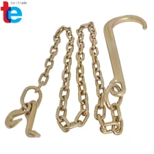 Wrecker Tow Chain 5/16 x 6 FT 15" Axle J Hook Hook Rollback Carrier GRADE 70