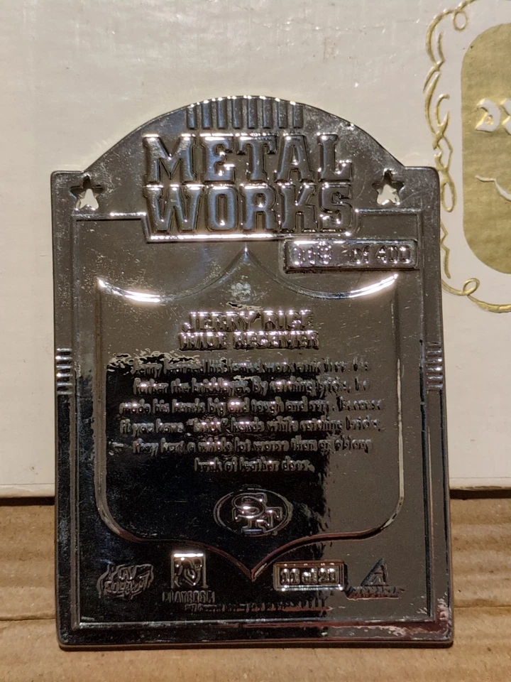 1997 Pinnacle X-Press Metal Works SILVER Jerry Rice /400 Card #11 - Image 2 of 2