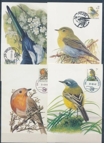 XE60228 Belgium 1997 -2001 animals fauna flora birds maxicards used