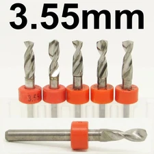 3.55mm .1398" Drill Bits 1/8" Shank Solid Carbide Five Pieces - R/S