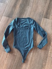 Abercrombie  Fitch Soft A F Dark Green Long Sleeve Bodysuit Size XS