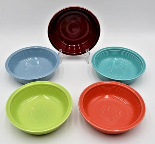 Lot of 5 Fiestaware HLC Fiesta Classic Rim Cereal Soup Salad Bowls 6 7/8"
