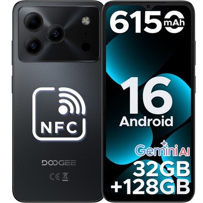 DOOGEE Note 56 Pro Android 16 Unlocked Phone Gemimi AI,32GB+128GB 6150mAh 6.56in