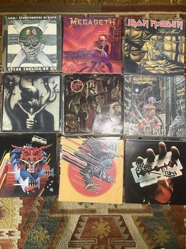 vinyl records lot Heavy Metal Slayer Iron Maiden Megadeth Celtic Frost Elf