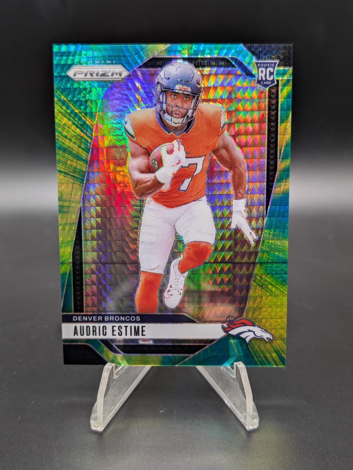 Audric Estime 2024 Panini Prizm Rookies #306 Hyper Prizm /180 (RC)