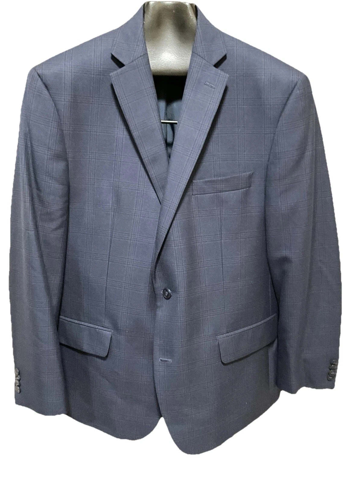 Men’s Michael Kors 2-Button Blue Plaid Blazer 46 Reg