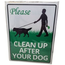 Anley Yard Sign "Please Clean Up After Your Dog" Lawn Signs 12 in. x 9 in.