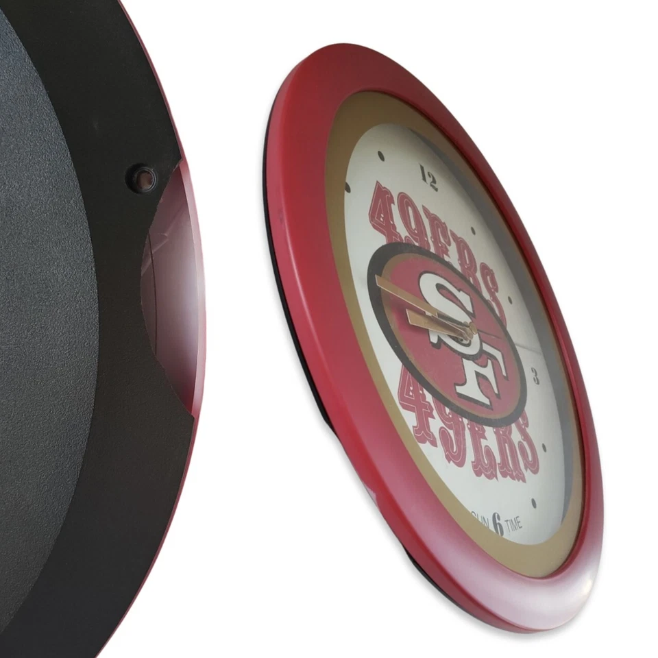 Reloj de pared NFL San Francisco 493ers fútbol americano a batería 11 1/4" diámetro Foto 3 de 4