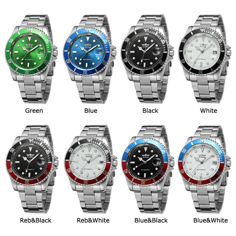 Luxury Mens Automatic Self-wind Mechanical Date Watch Stainless Steel Wristwatch - image 2 of 4