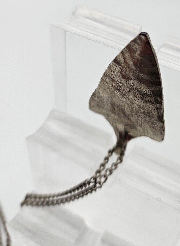 Vintage Silver Plated Arrowhead Necklace Hammered - image 5