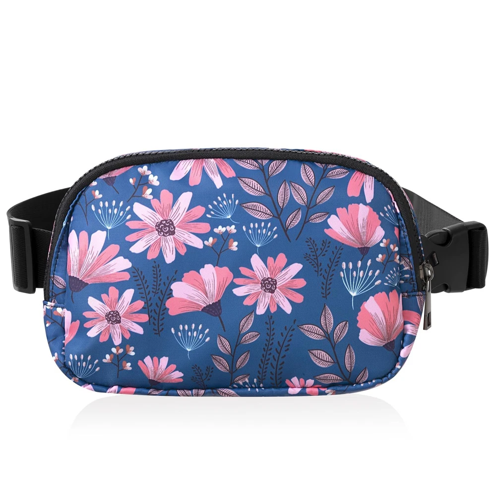Unisex Belt Bag Floral Fanny Pack for Women Men with Adjustable Strap Small W...