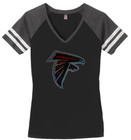 Women's Atlanta Falcons Football Ladies Bling V-neck Shirt Size S-3XL
