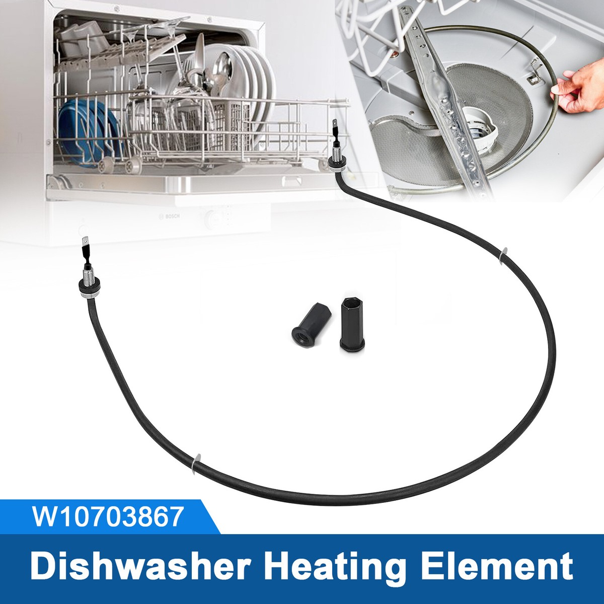 Dishwasher Heating Element for Whirlpool, Kenmore, W10703867  Heating Element Replacement for Whirlpool & Kenmore Dishwashers – Compatible... main image 0