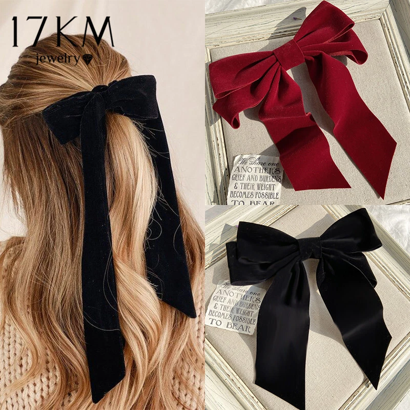 4 PCS Velvet Hair Bows For Girls, Black&Red Velvet Christmas Large Hair  Bows With Alligator Clips Hair Accessories, Hair Ribbons For Girls Teens  Toddler