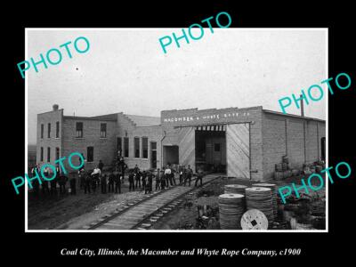 OLD 8x6 HISTORIC PHOTO OF COAL CITY ILLINOIS THE M&W ROPE Co FACTORY c1900