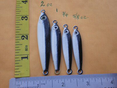 8 PCS. VERTICAL JIG/ANCHOVY/FAST FALL/LURE BAIT 2,1,3/4,5/8 OZ. 2ea BLACK/WHITE